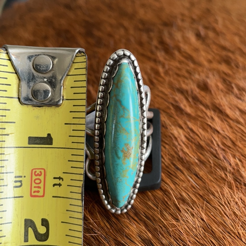 🎄Handmade Ladies Turquoise / Sterling Silver Ring - Picture 4 of 4
